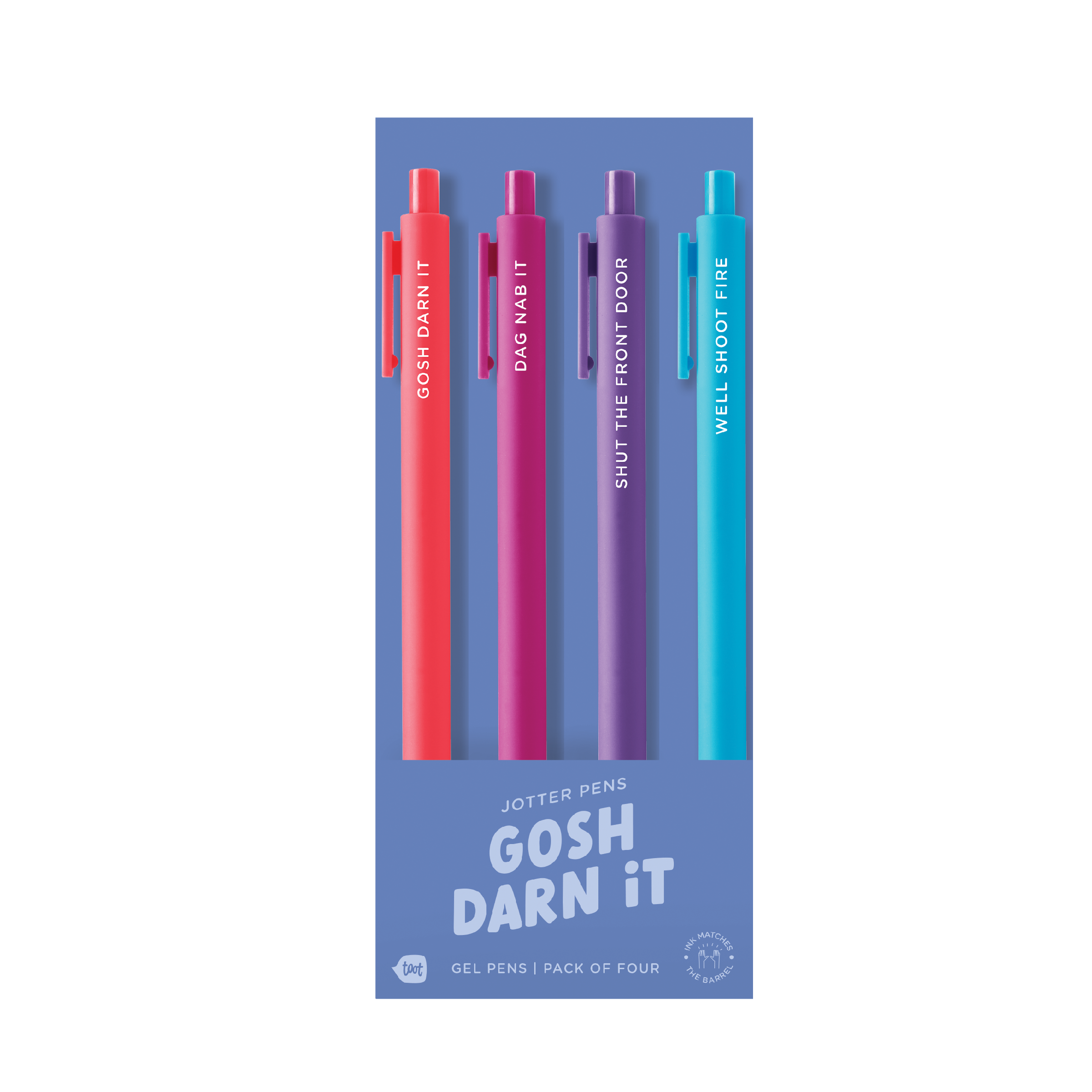 Gosh Darn It Jotter Pen Set 4 Pack