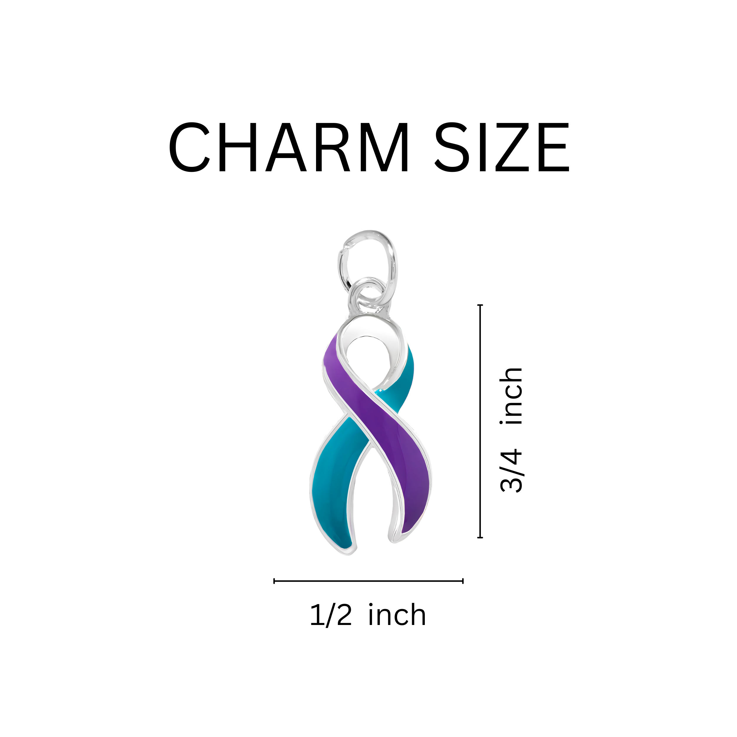 Teal & Purple Ribbon Where There is Love Bracelets