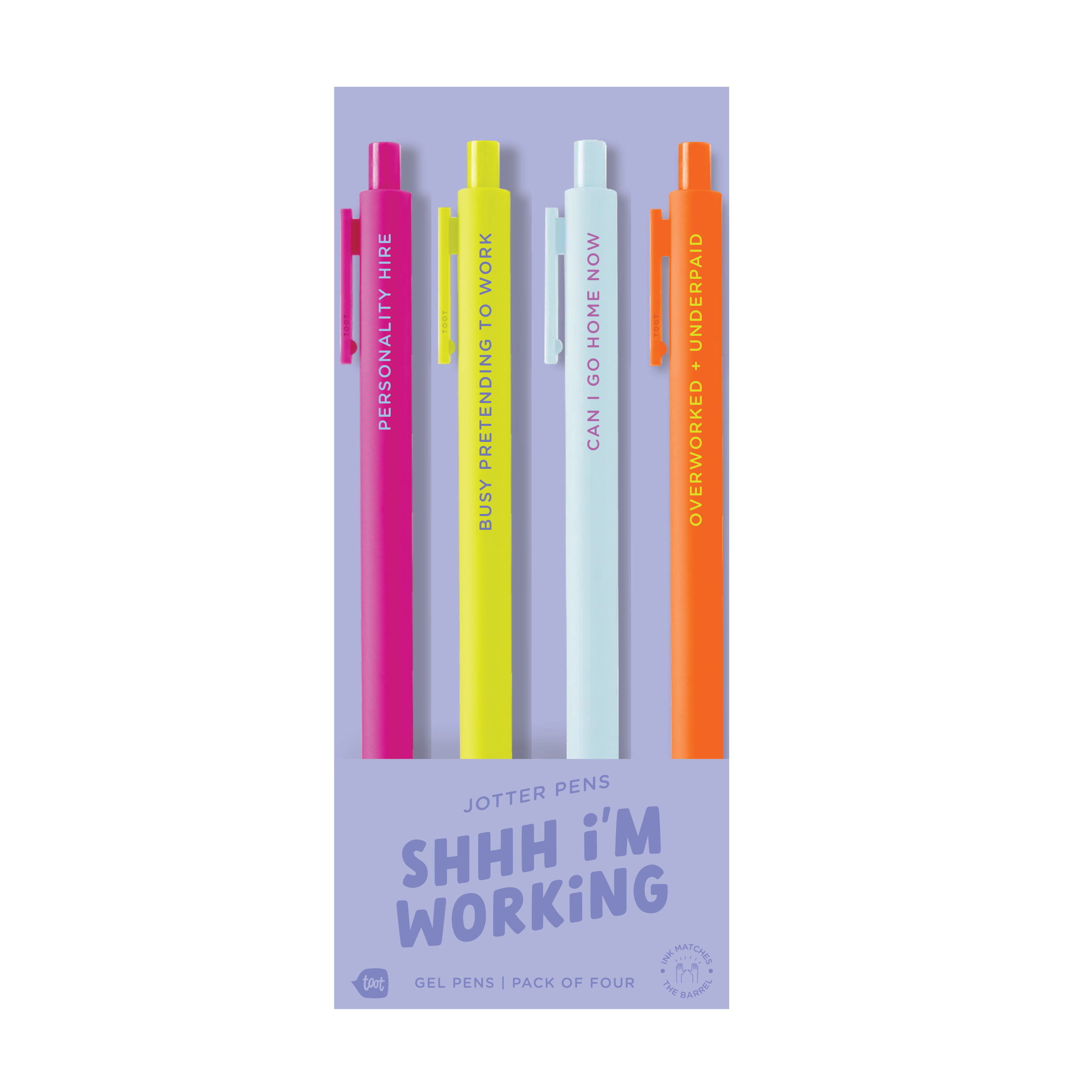 Shh I'm Working Jotter Pen Set 4 Pack
