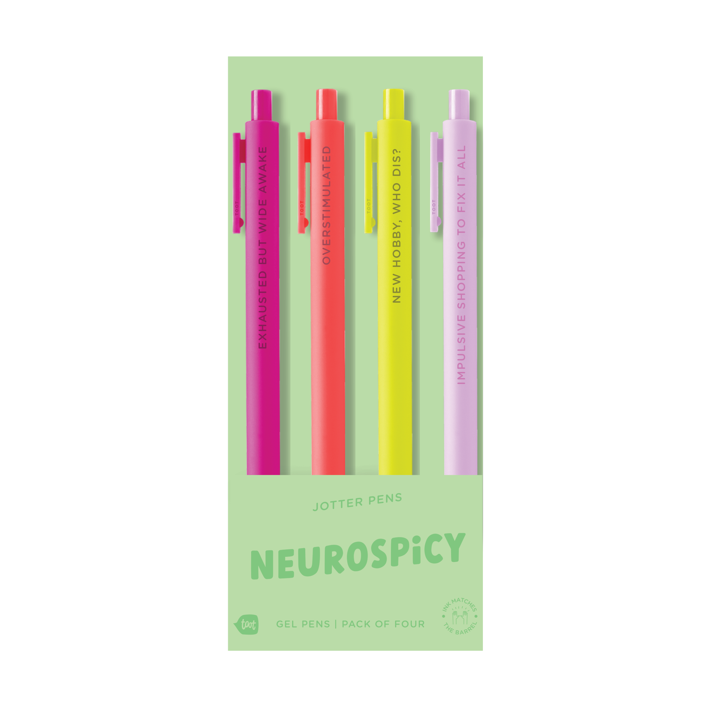 Neurospicy Jotter Pen Set 4 Pack
