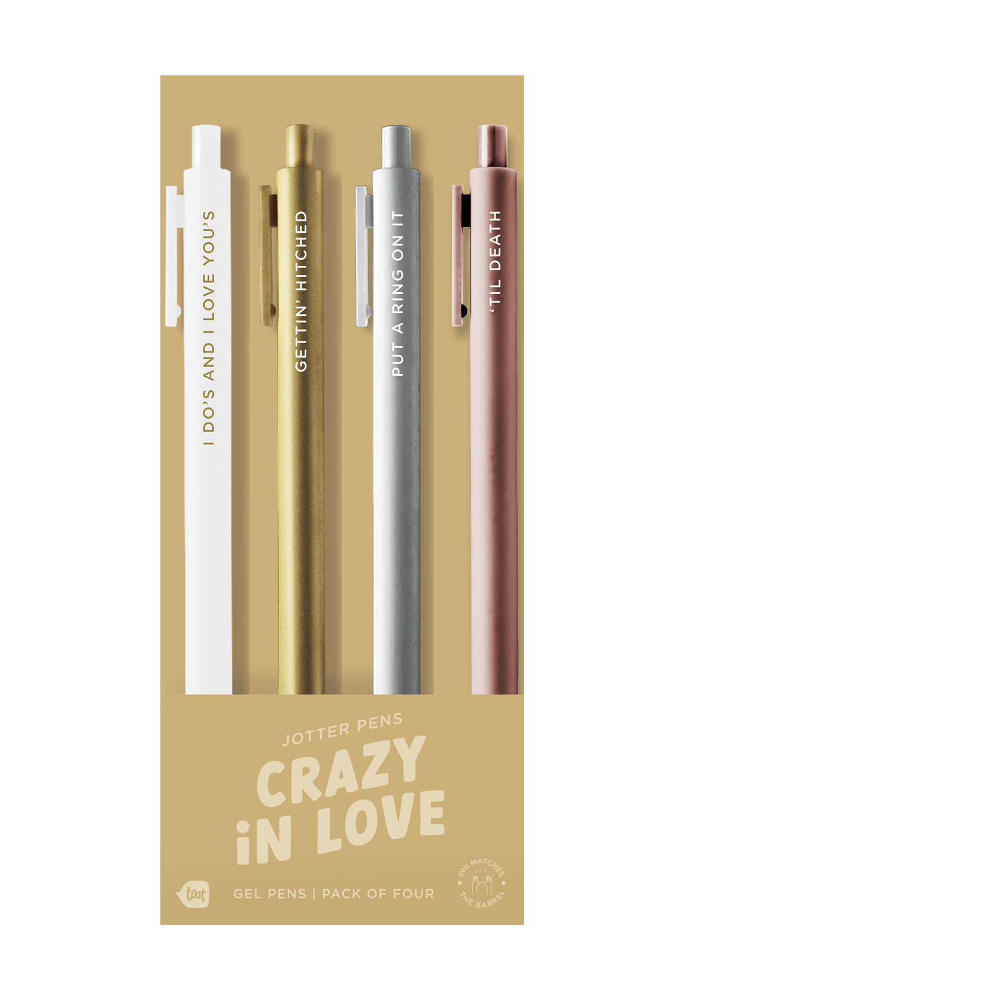 Crazy In Love Jotter Pen Set 4 Pack
