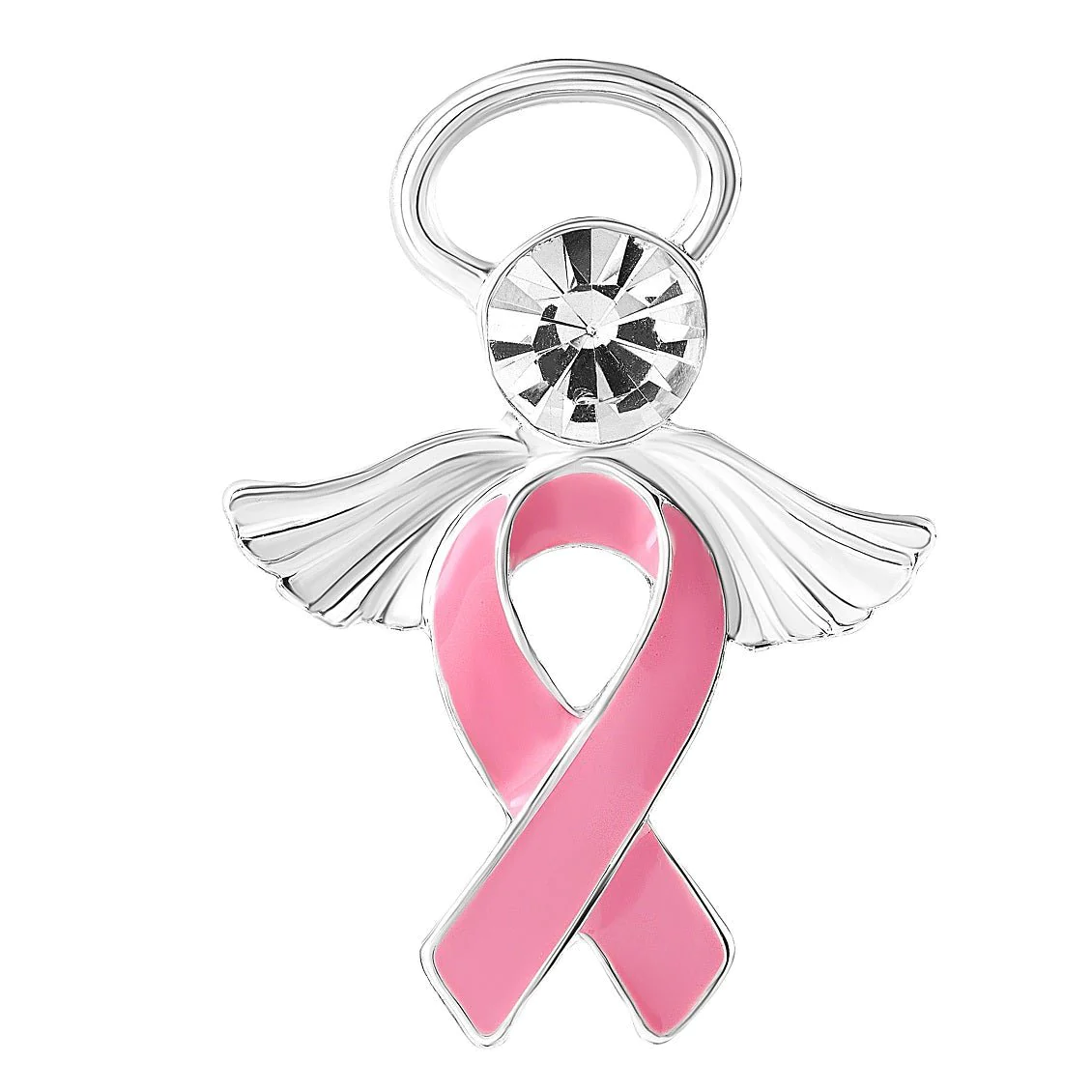 Pink Ribbon Angel Pin