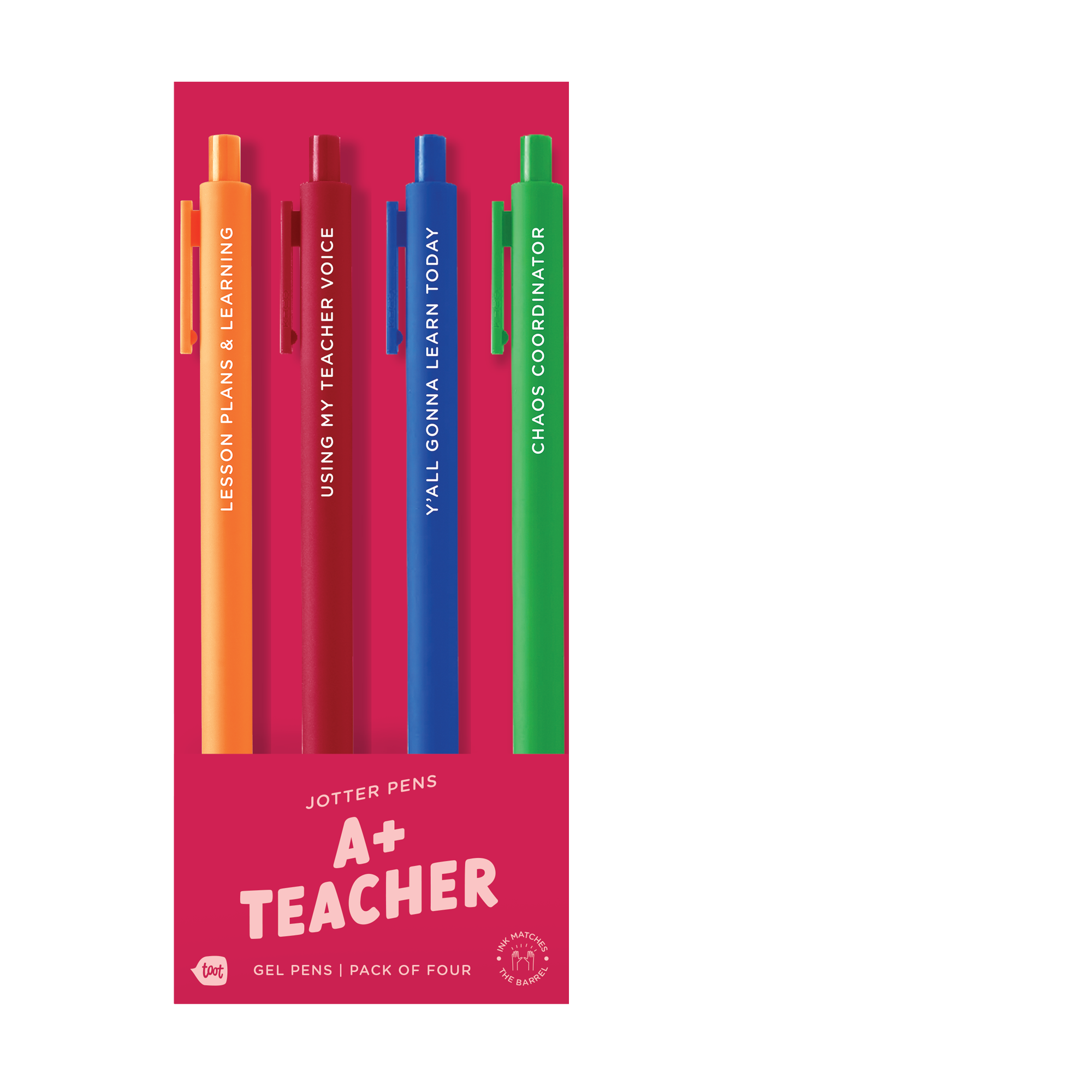 A+ Teacher Jotter Pen Set 4 Pack