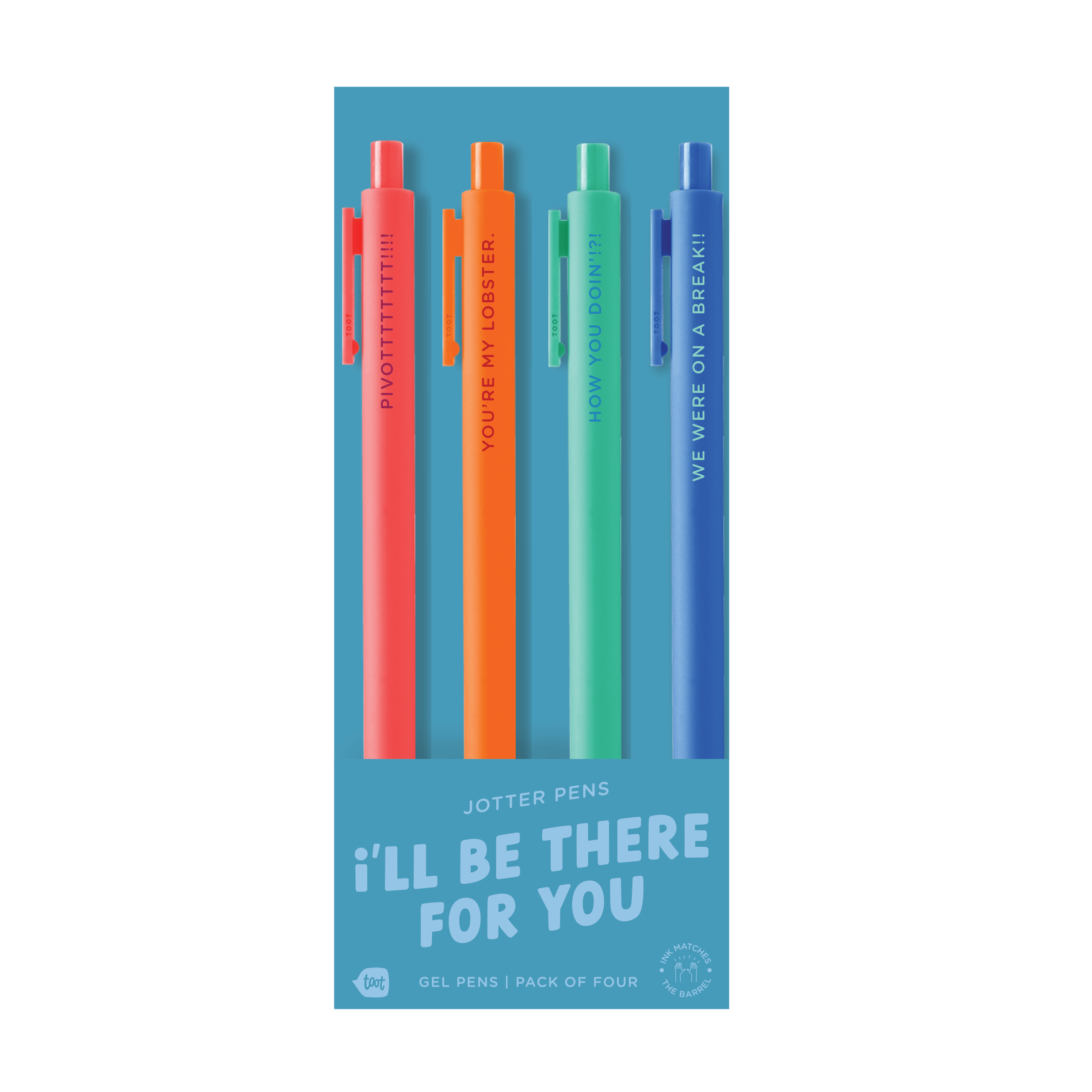 I'll Be There For You Jotter Pen Set 4 Pack