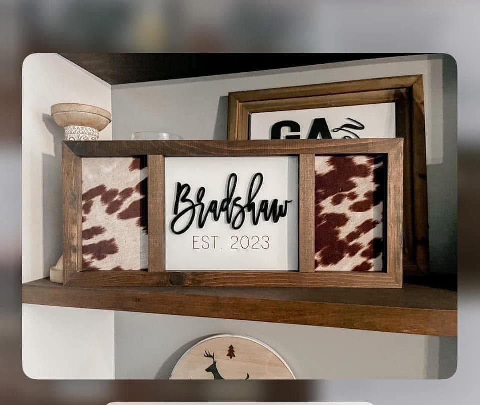Faux Cow Print Signs