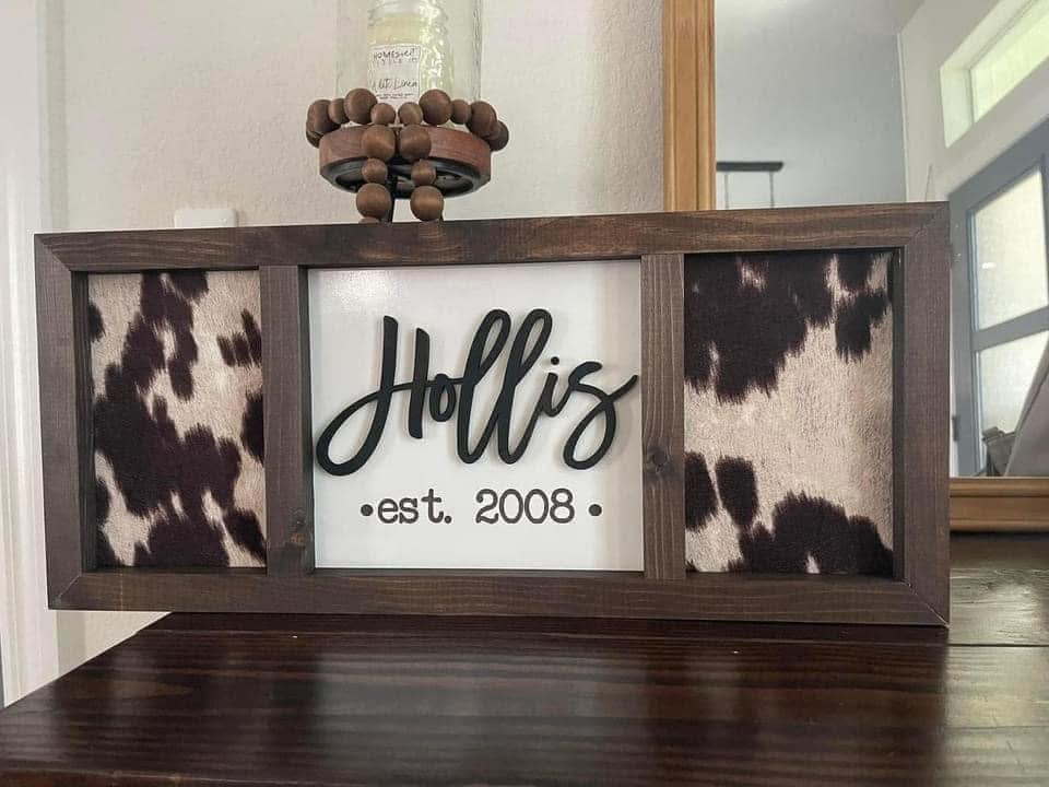 Faux Cow Print Signs