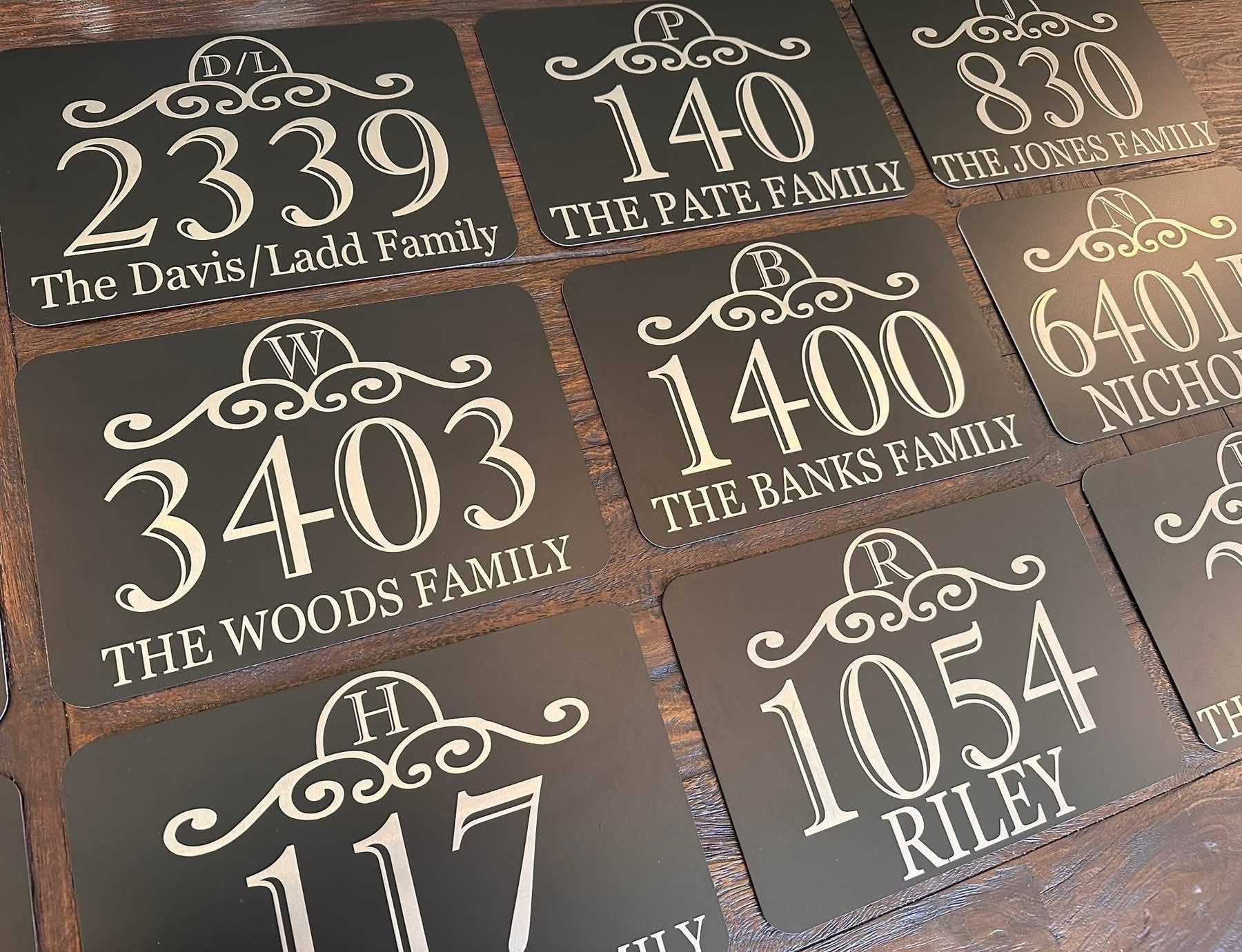 Metal Engraved House Signs