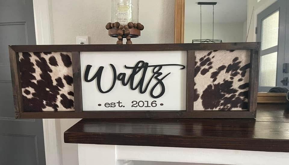 Faux Cow Print Signs