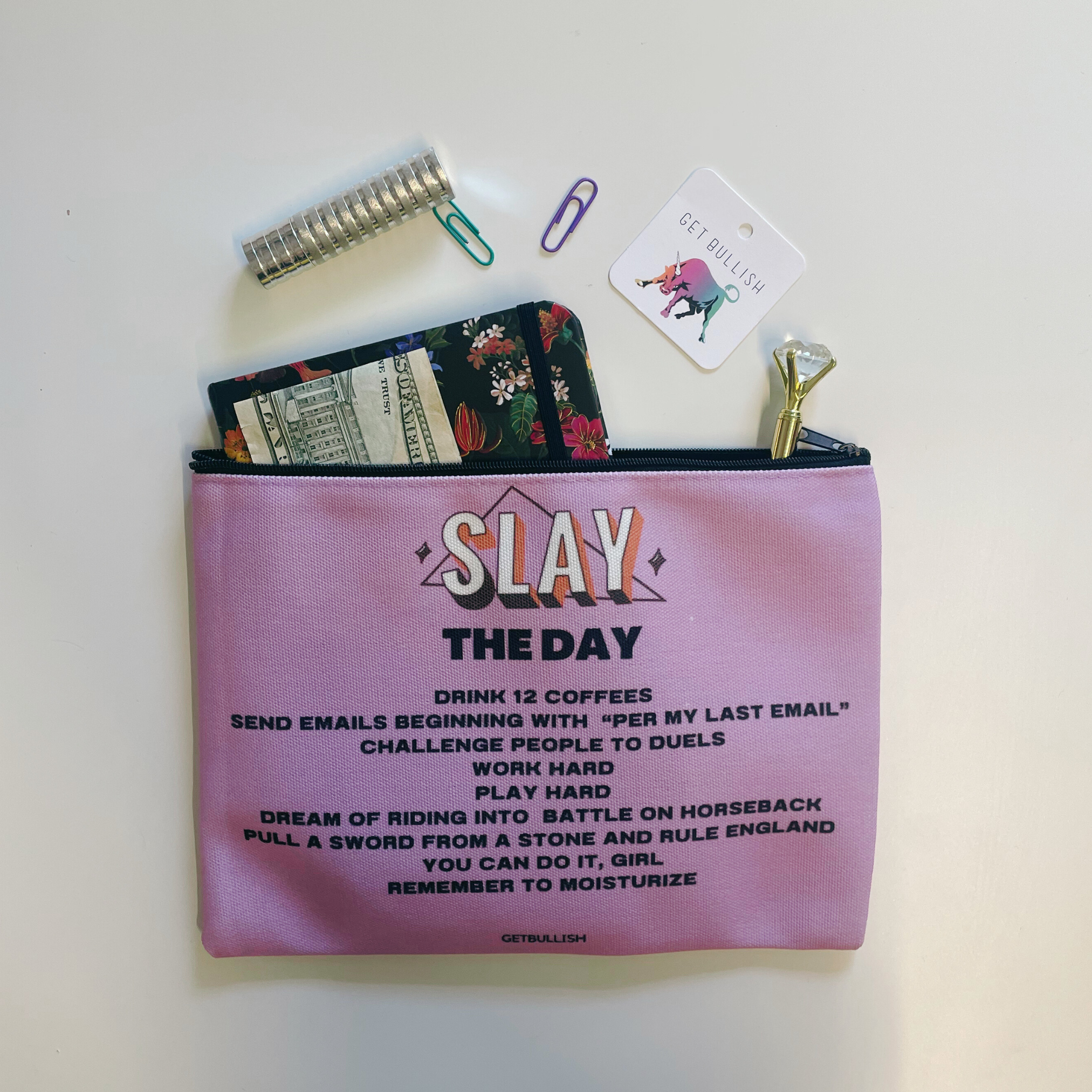 Slay the Day Canvas Zipper Pouch