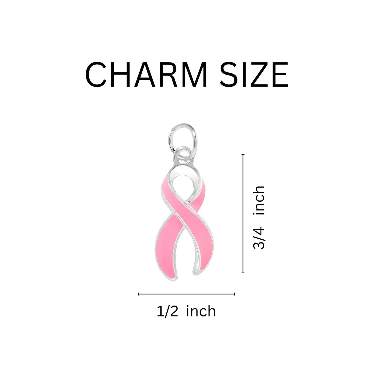 Pink Ribbon Charm Partial Beaded Bracelet