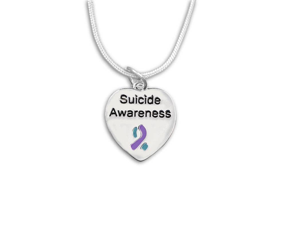 Suicide Awareness Heart Necklaces
