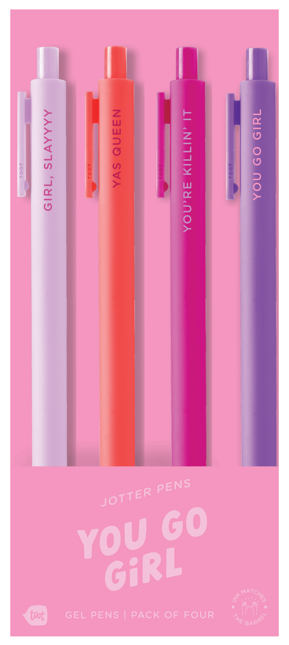 You Go Girl Jotter Pen Set 4 Pack