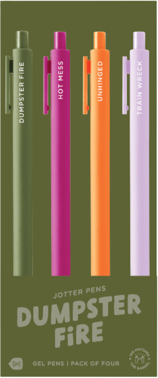 Dumpster Fire Jotter Pen Set 4 Pack