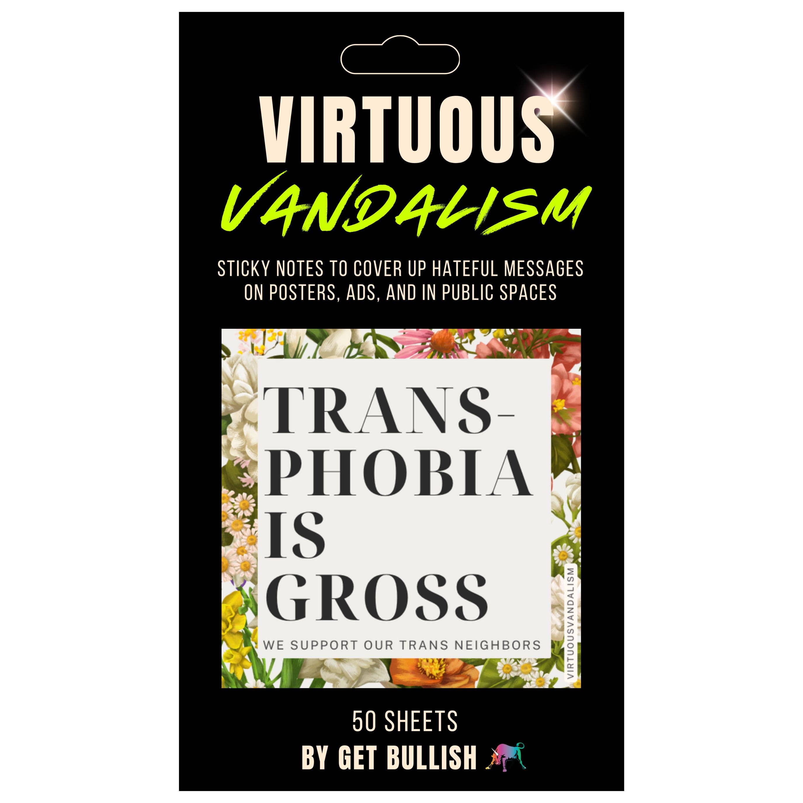 “Transphobia is Gross” Sticky Notes