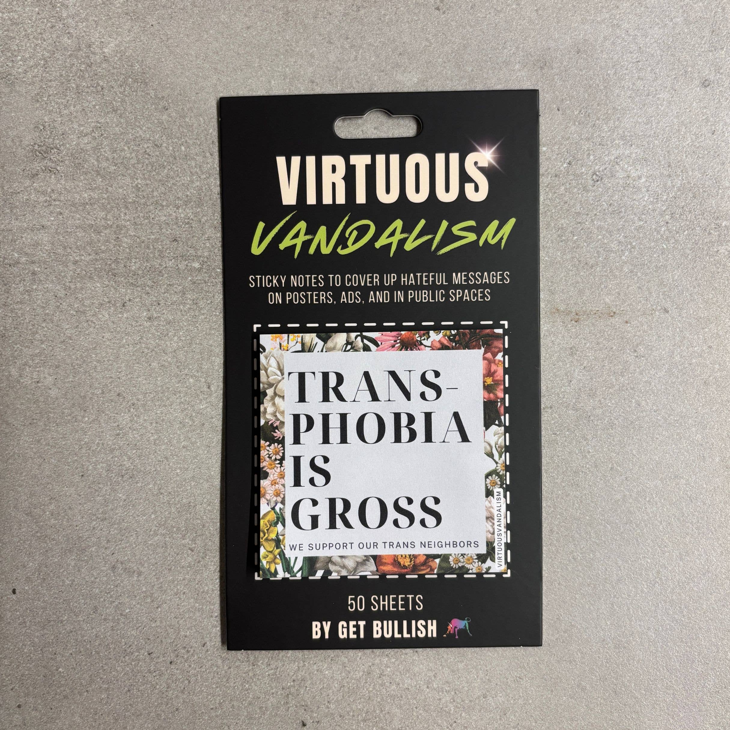 “Transphobia is Gross” Sticky Notes