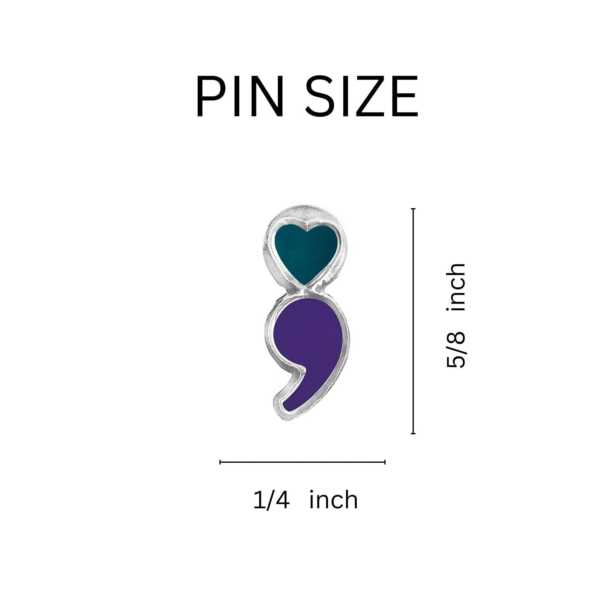 Semicolon Suicide Prevention & Awareness Lapel Pins