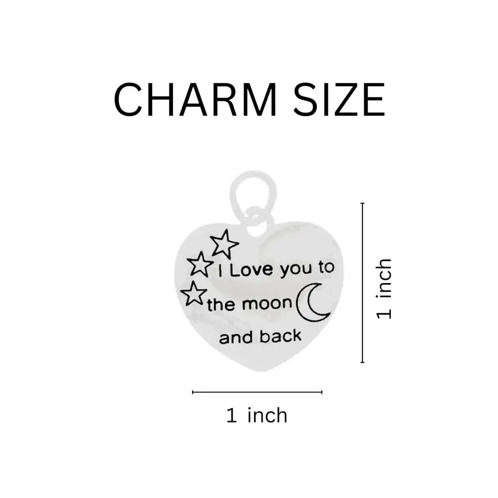 I Love You To The Moon And Back Autism Awareness Ribbon Bracelets