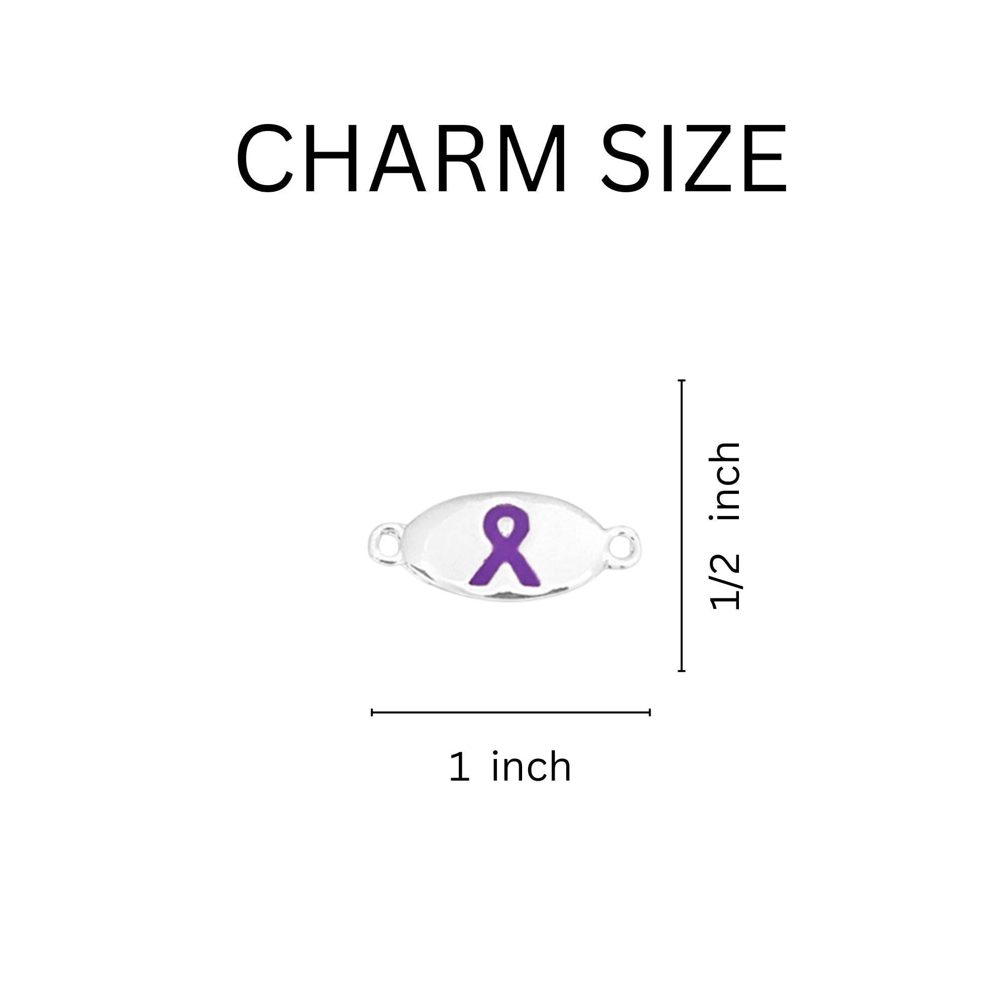 Purple Ribbon Awareness Stretch Bracelet