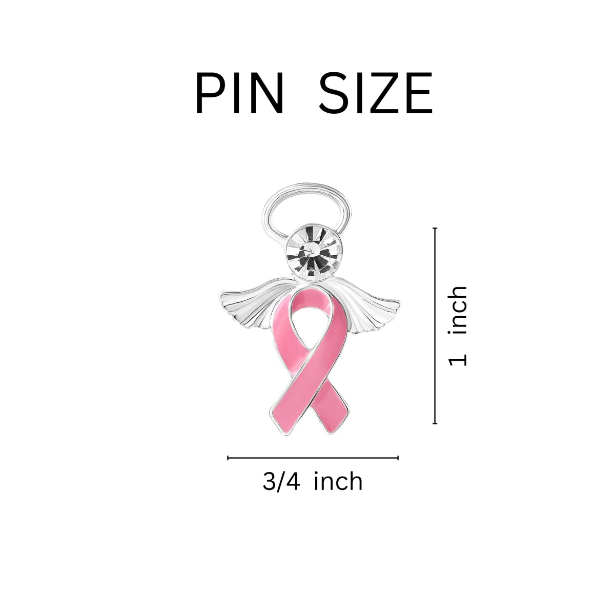 Pink Ribbon Angel Pin