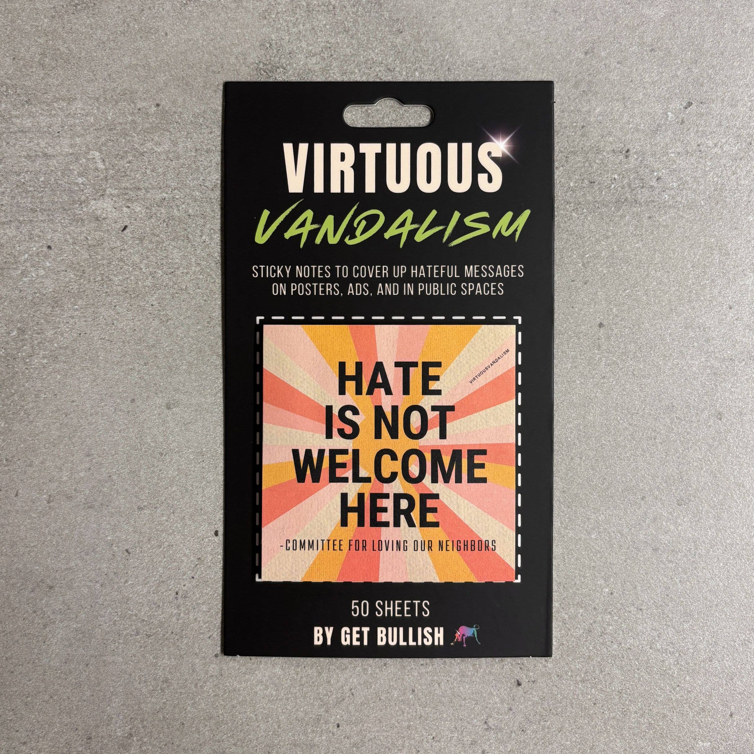 “Hate is Not Welcome Here” Sticky Notes