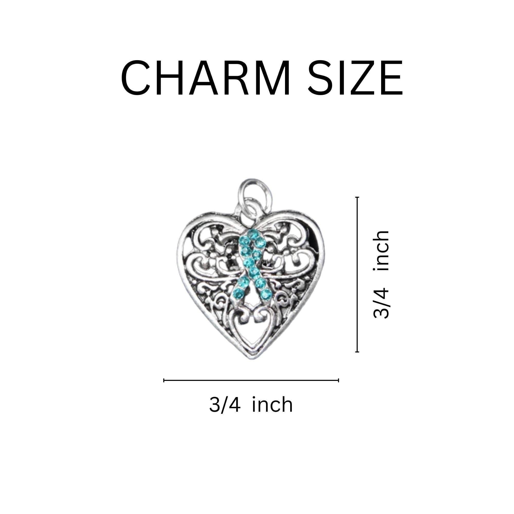 Teal Ribbon Hope Strength Courage Bracelets
