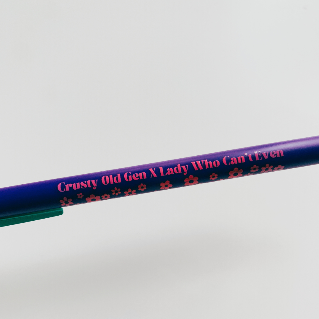 Crusty Old Gen X Lady Who Can't Even - Ballpoint Pen in Violet