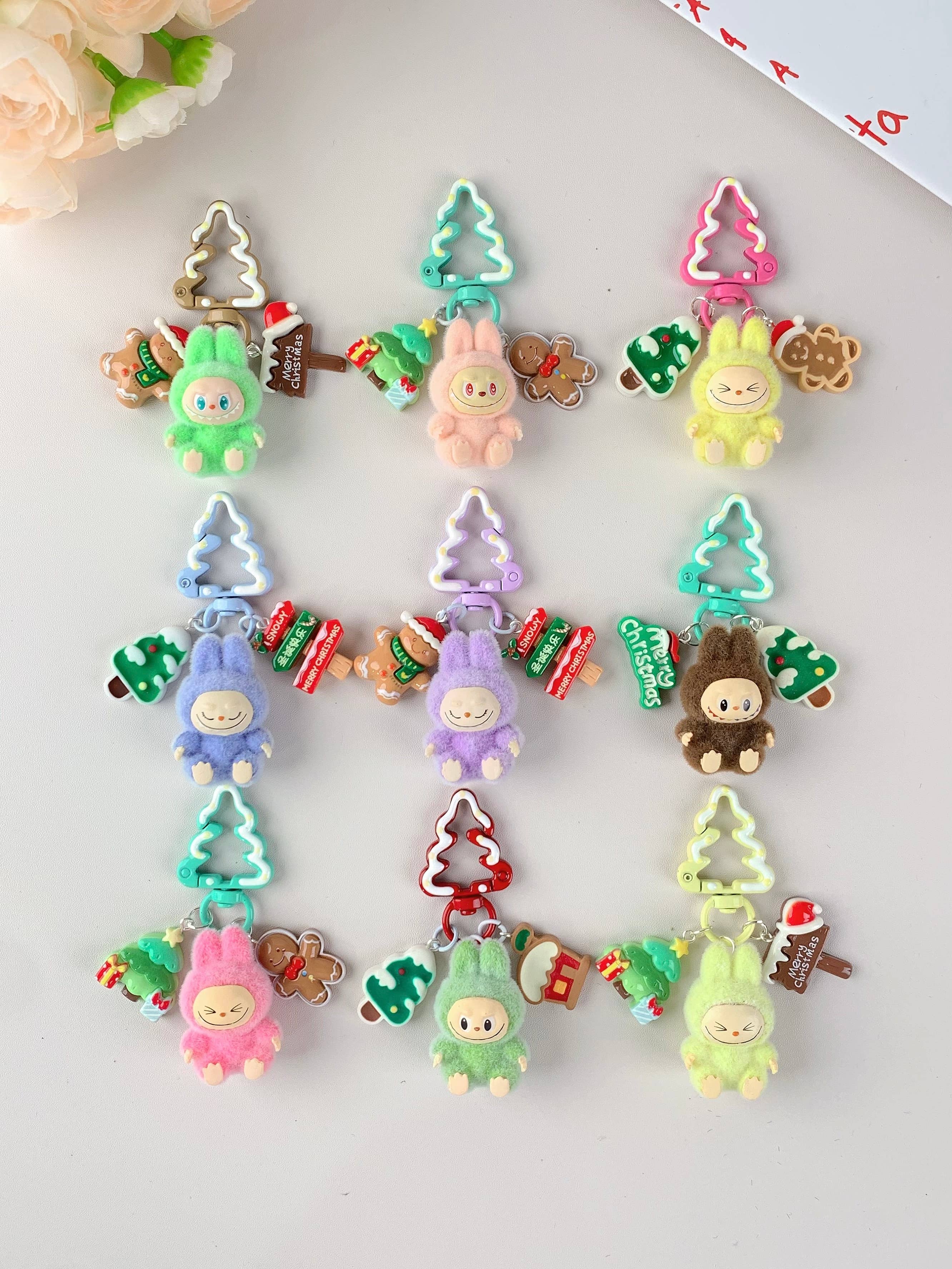 Labubu Inspired Christmas Keychains