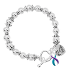 Teal & Purple Ribbon Where There is Love Bracelets