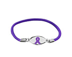 Purple Ribbon Awareness Stretch Bracelet