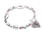 Pink Ribbon Hope Strength Courage Bracelet
