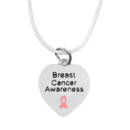 Breast Cancer Awareness Heart Necklace