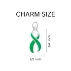 "Make A Difference" Green Ribbon & Silver Beaded Bracelets