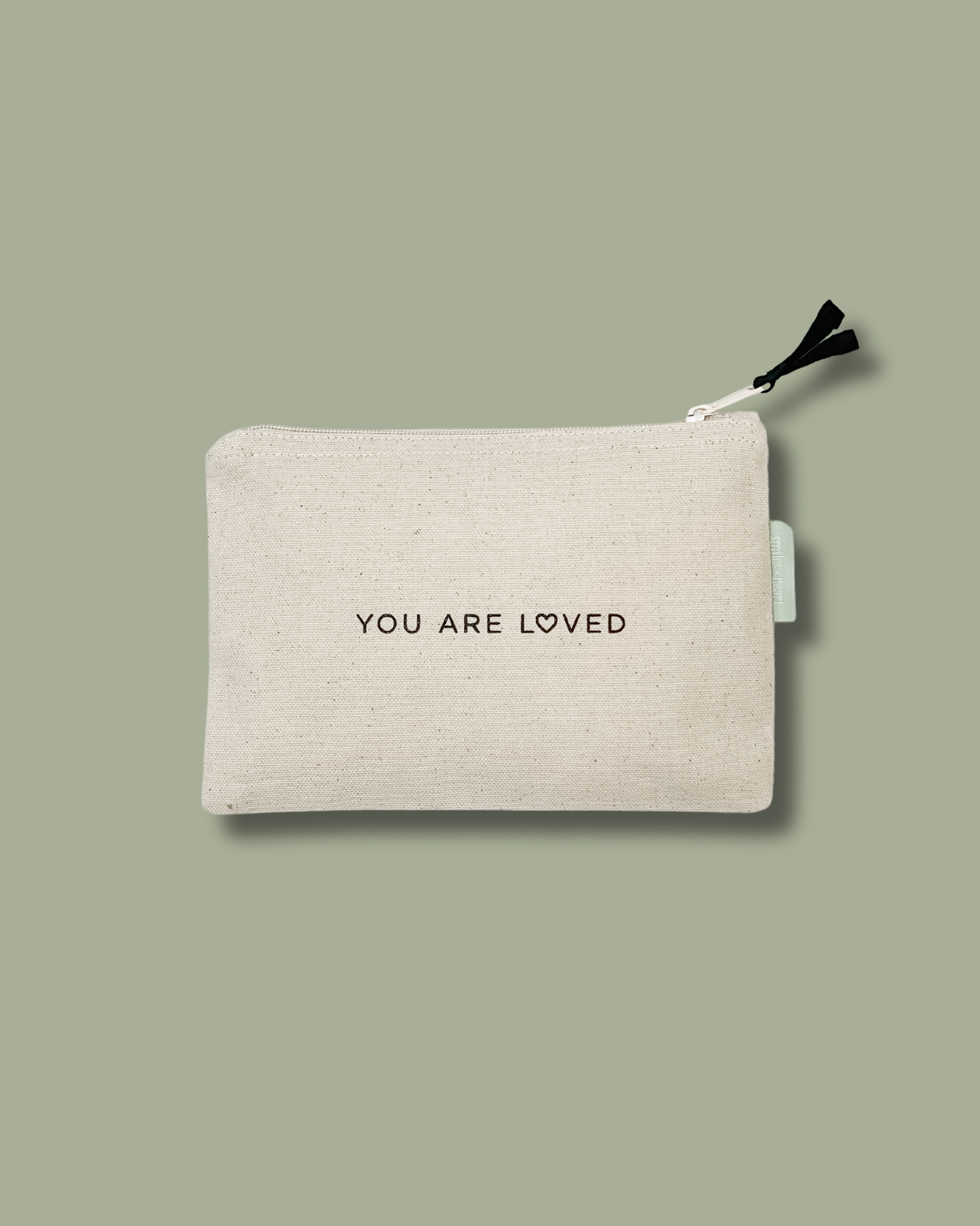 "You Are Loved" Small Canvas Zipper Pouch