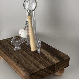 Mini Custom Engraved Baseball Bat and Ball Keychain
