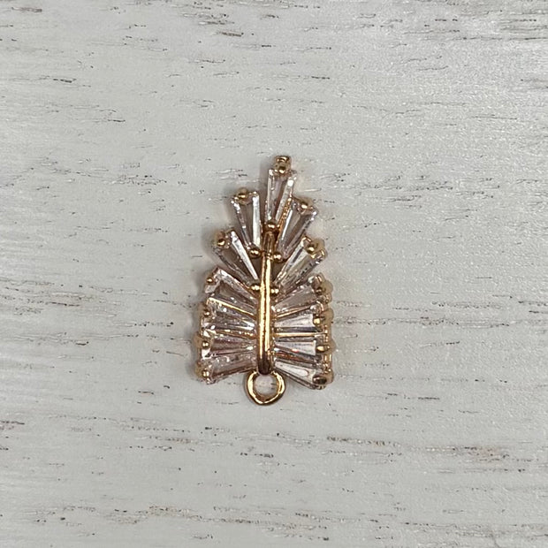 Gold Cubic Zirconia Trellis Charm