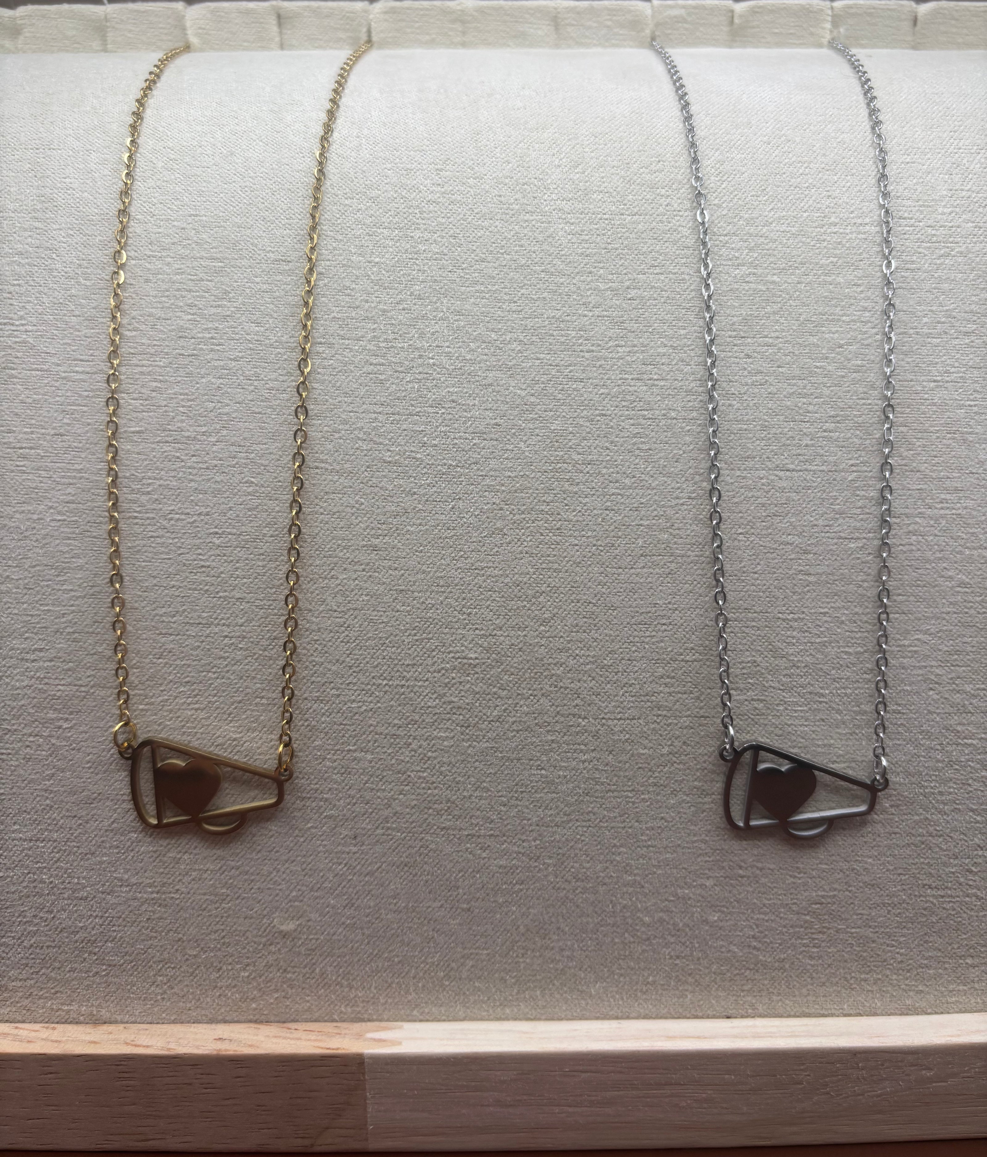 Cheer Megaphone Pendant Necklace