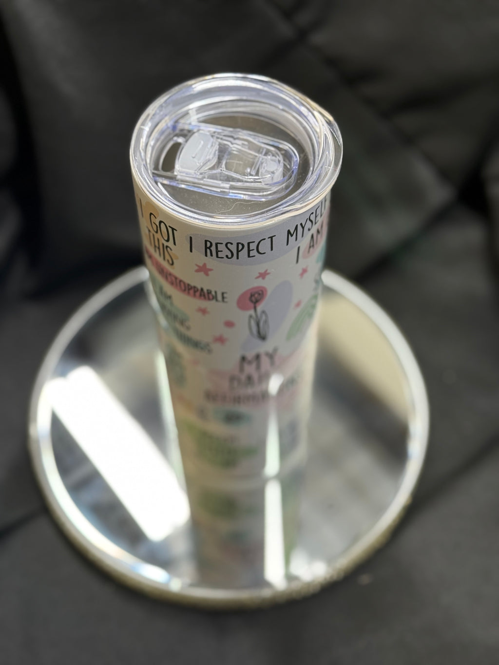 Daily Affirmations 20oz Skinny Tumbler Positive Quotes