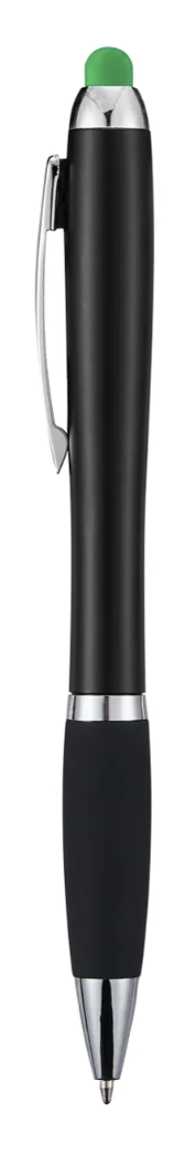 Engravable Black Stylus Ballpoint Pens with Multicolored LED Lights