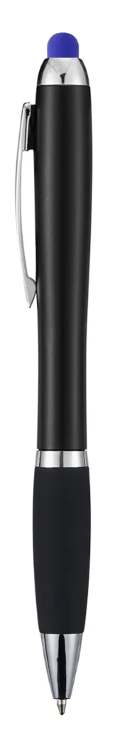 Engravable Black Stylus Ballpoint Pens with Multicolored LED Lights