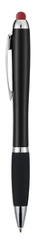Engravable Black Stylus Ballpoint Pens with Multicolored LED Lights