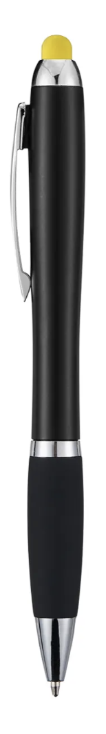 Engravable Black Stylus Ballpoint Pens with Multicolored LED Lights
