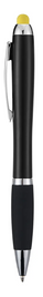 Engravable Black Stylus Ballpoint Pens with Multicolored LED Lights