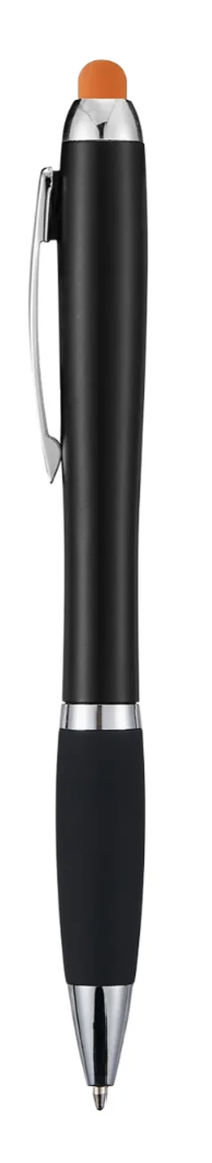 Engravable Black Stylus Ballpoint Pens with Multicolored LED Lights