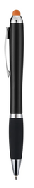 Engravable Black Stylus Ballpoint Pens with Multicolored LED Lights