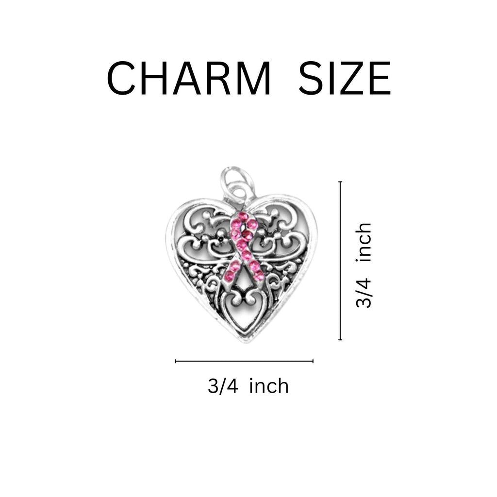 Pink Ribbon Hope Strength Courage Bracelet