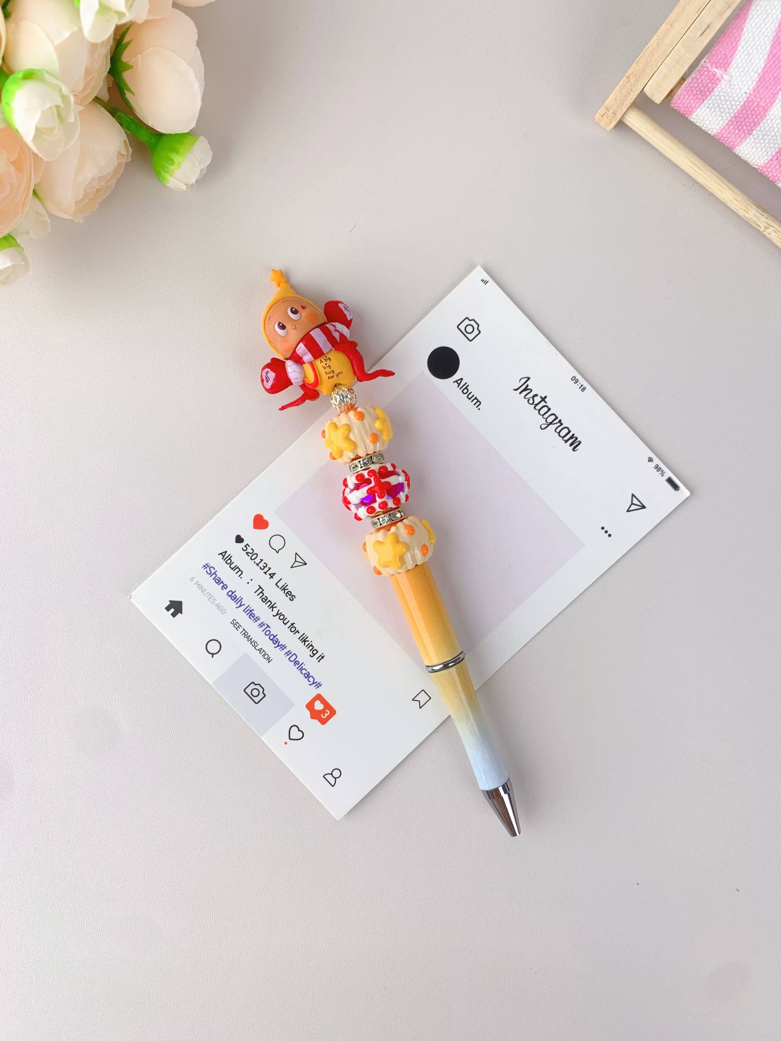 Pop Mart Mollys Decorative Pen with Labubu, Crybaby & More: Multi-Colored