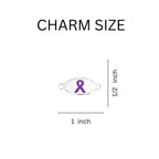Purple Ribbon Awareness Stretch Bracelet